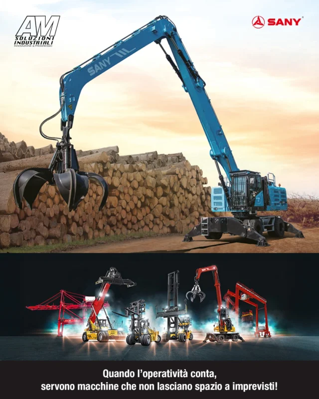 AM Soluzioni Industriali: efficienza concreta

I caricatori industriali SANY Marine sono progettati per affrontare con efficacia ogni sfida logistica.

Disponibili in versione diesel ed elettrica, sono ideali per centri di riciclaggio, aree industriali e siti logistici.

➡️ SMHW30G5, per una gestione versatile con alta precisione
➡️ SMHW48G5, ideale per carichi impegnativi in ambienti gravosi
➡️ SMHW40G5, per una produttività massima a cicli rapidi
➡️ SMHW40E 100% elettrico, per una riduzione delle emissioni e una massima efficienza

⚠️ Inoltre, la soluzione elettrica SMHW40E può rientrare nell’agevolazione del Piano Industria 5.0!

Scrivici per maggiori informazioni 📩 info@amsoluzioni.it

#SANYMarine #CaricatoriIndustriali #MovimentazioneMateriali #Sostenibilità #PerformanceGarantita #AMSoluzioniIndustriali #CaricatoriSANY #EfficienzaOperativa #Movimentazione #Industria #Innovazione #Progresso #Efficienza #PianoIndustria5_0 #Agevolazioni #Elettrico