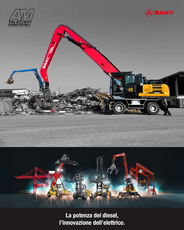 La potenza del diesel. L’innovazione dell’elettrico.

Con AM Soluzioni Industriali puoi scegliere tra:
➡️ SMHW30G5, SMHW40G5, SMHW48G5: caricatori diesel, ideali per applicazioni complesse e movimentazione rifiuti, grazie alla loro struttura rinforzata in grado di garantire una massima stabilità.

➡️ Il modello elettrico SMHW40E, perfetto per chi punta su sostenibilità e #silenziosità, senza rinunciare alla potenza.
Con guida ad alta efficienza, meno manutenzione e ricarica rapida, è la scelta giusta per l’industria che guarda al futuro.
In più, può rientrare nell’agevolazione del Piano Industria 5.0.

Due tecnologie, un solo obiettivo: offrire prestazioni affidabili in ogni contesto operativo.

#SanyMarine #Elettrico #Diesel #MovimentazioneMateriali #MovimentazioneRifiuti #Sostenibilità #AMSoluzioniIndustriali #SoluzioniIndustriali #Innovazione #Progresso #PianoIndustria5_0 #Agevolazioni #Elettrico
